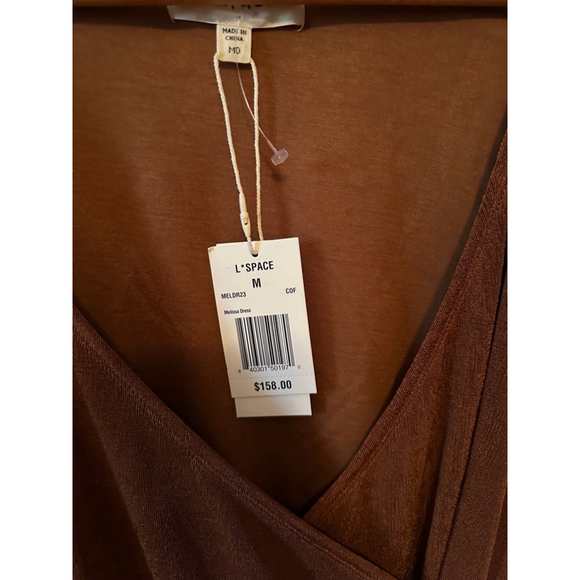 L’ Space Melissa Dress Coffee Brown NWT Size Medium - Picture 7 of 9